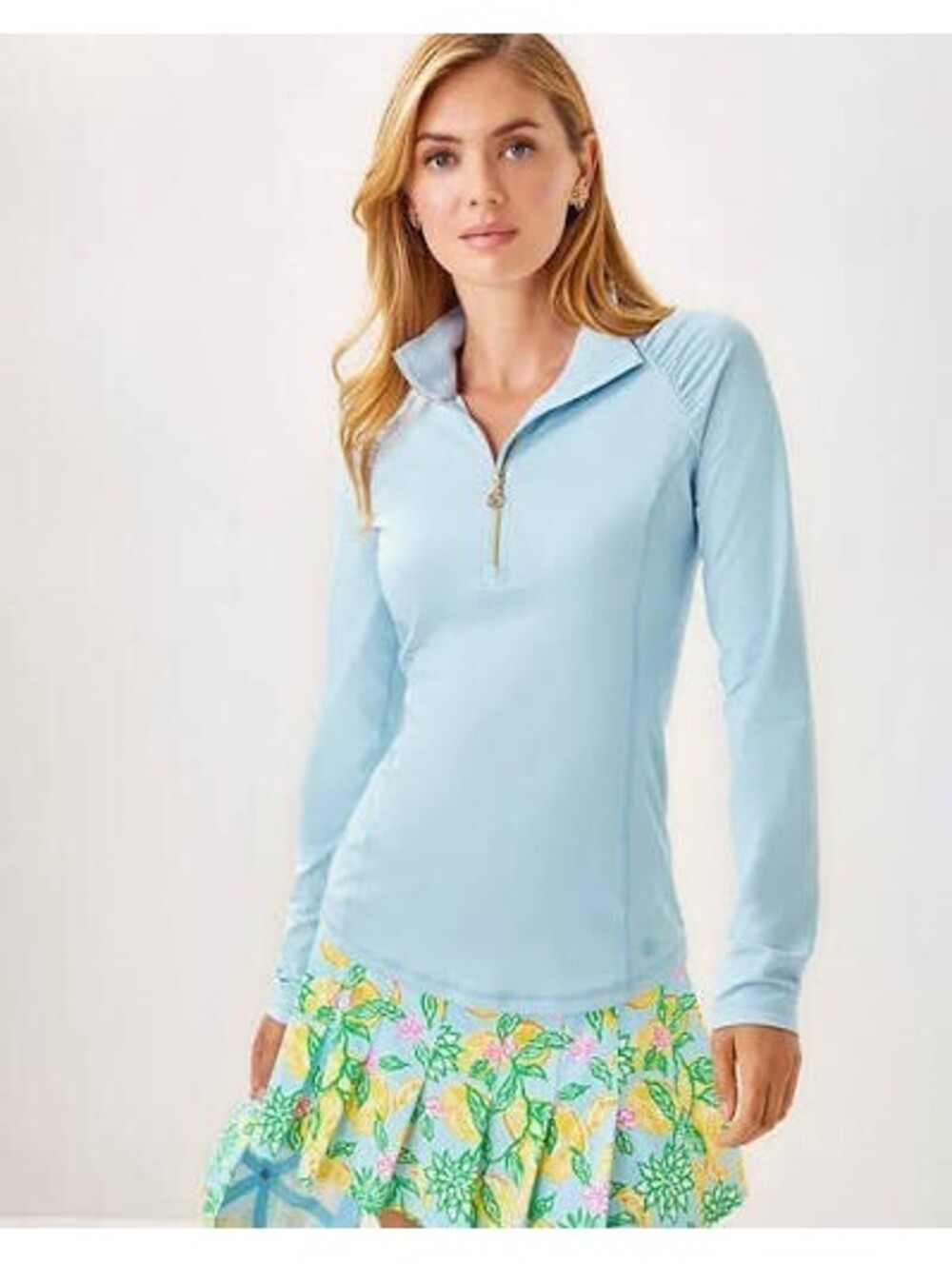 NEW Lilly Pulitzer Justine Half Zip Luxletic Pullover Top Bluette XL Meryl NWT